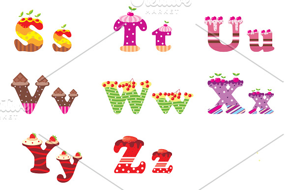 Sweet letters of the alphabet in Illustrations - product preview 2