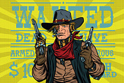 Steampunk robot bandit wild West