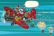 Santa Claus on vintage planes 