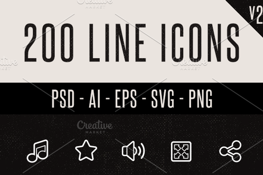 200 Line Icons (v2)