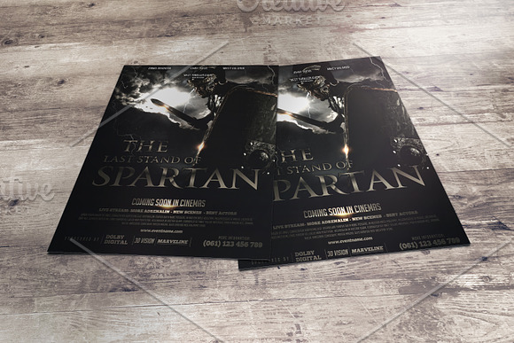 Spartan movie flyer template in Flyer Templates - product preview 1