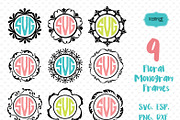 9 Circle Monogram Frames SVG