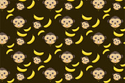 monkey and banana seamless pattern
