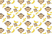 monkey and banana seamless pattern