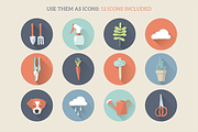 Sketched icons, tools & elements