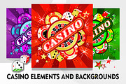 Casino elements and backgrounds