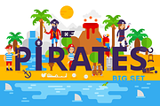 The big set of pirate illustrations 