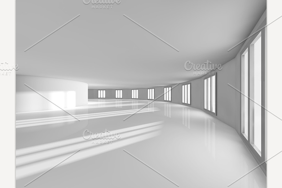 Empty showroom 3D rendering in Illustrations - product preview 8