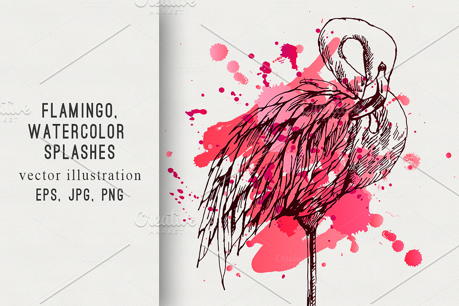 Flamingo vector illustration in Illustrations - product preview 8