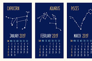 Hand drawn constellations calendar