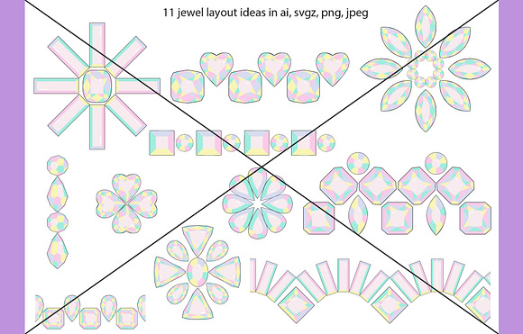 Jewels vector & clipart set in Objects - product preview 3