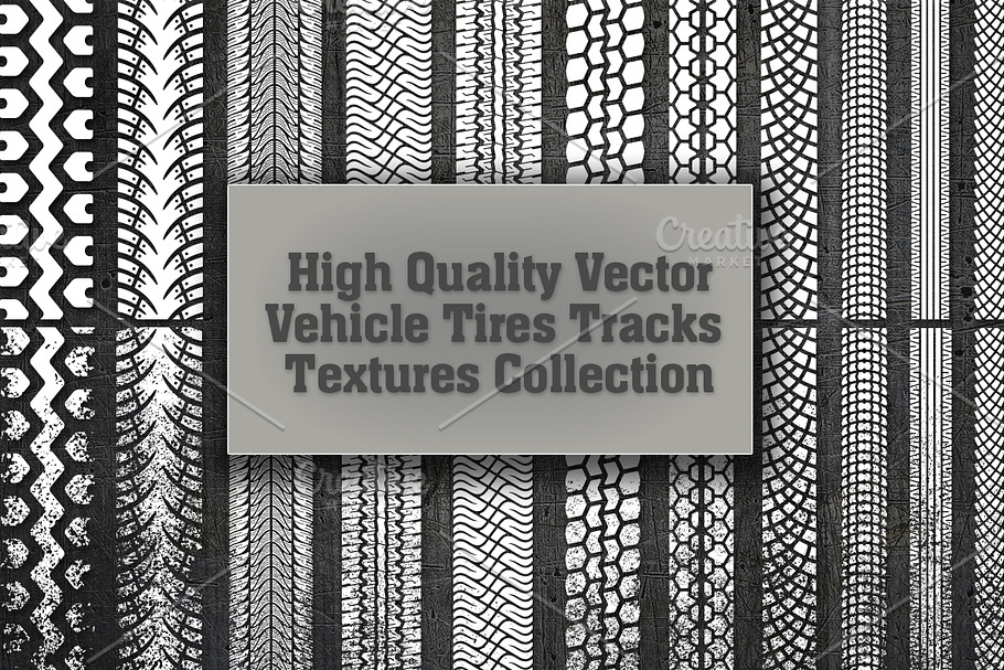 Big Vector Tire Tracks Set