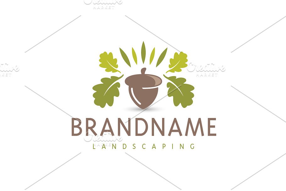 Leaf Crowned Acorn Logo in Logo Templates - product preview 8