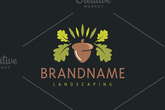 Leaf Crowned Acorn Logo in Logo Templates - product preview 1