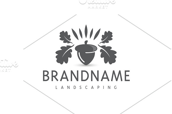 Leaf Crowned Acorn Logo in Logo Templates - product preview 2