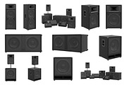 Speakers audio loud system set