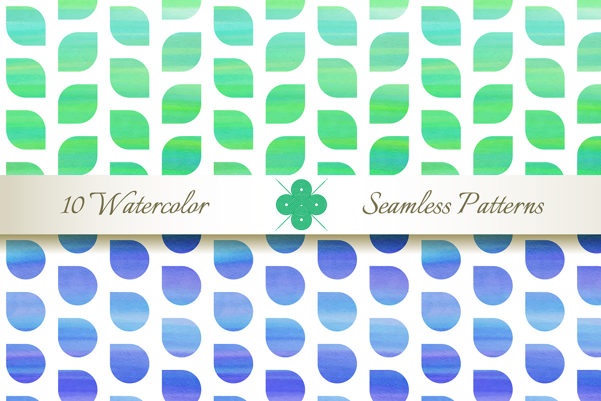 Seamless Watercolor Patterns #2 in Patterns - product preview 8