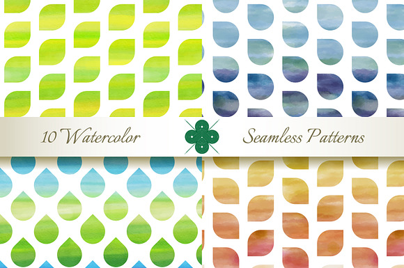 Seamless Watercolor Patterns #2 in Patterns - product preview 3