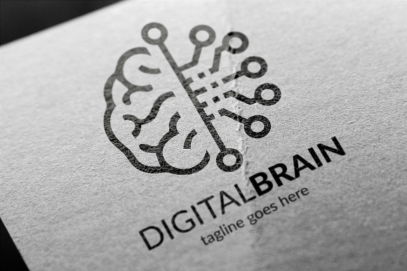 Digital Brain Logo in Logo Templates - product preview 4