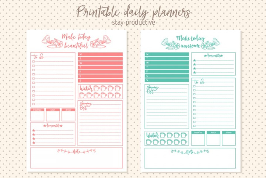 Printable daily planner in Objects - product preview 8