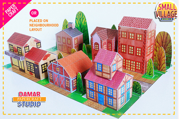 PAPERCRAFT SET - BUILD YOUR VILLAGE in Graphics - product preview 5