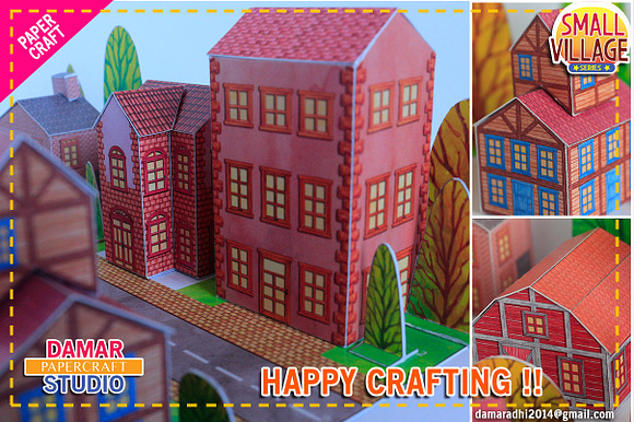 PAPERCRAFT SET - BUILD YOUR VILLAGE in Graphics - product preview 6
