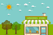 groceries store ,Vector illustration
