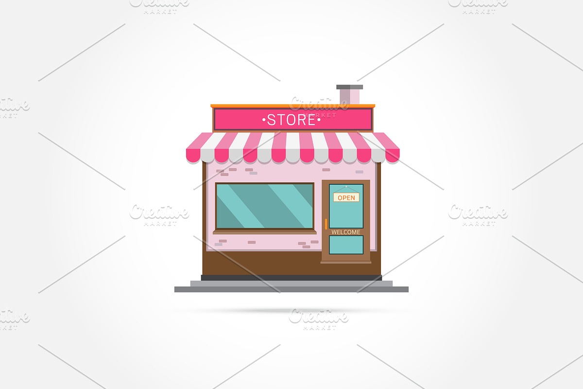 Store facade. Vector illustration in Graphics - product preview 8