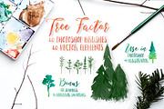 Watercolor tree brushes & elements