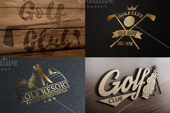 Set of Vintage Golf Club Emblems in Logo Templates - product preview 1