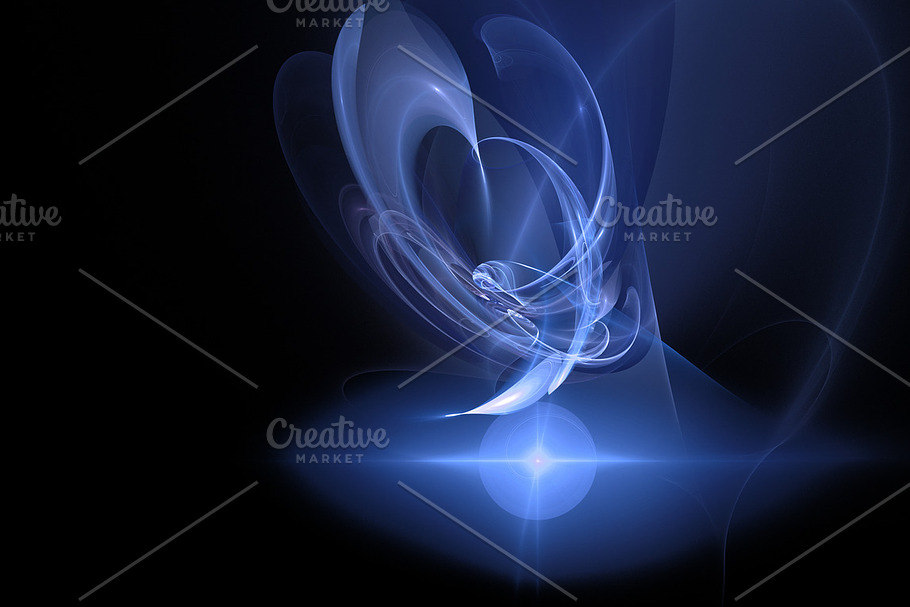 Blue curves and waves abstract background