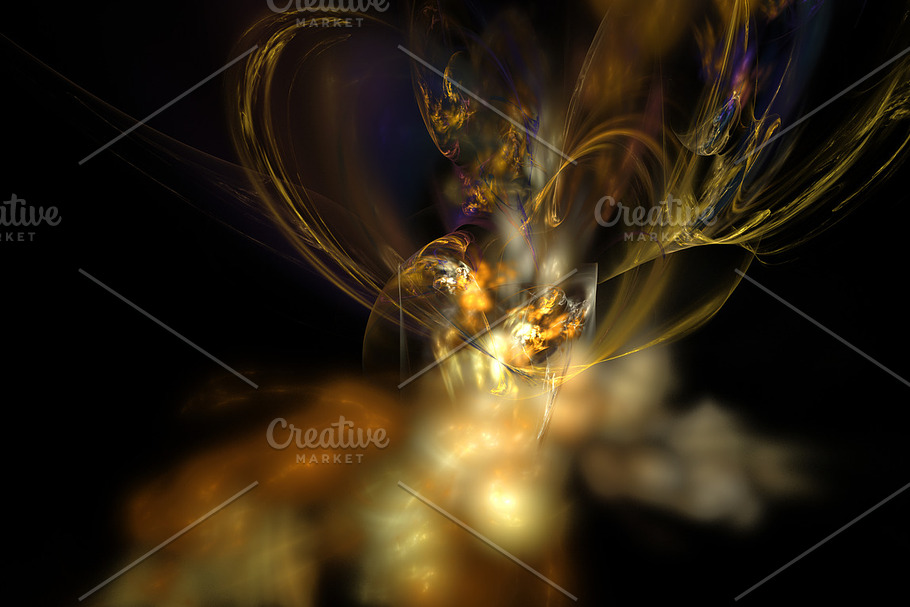 Yellow nebula and smoke abstract background