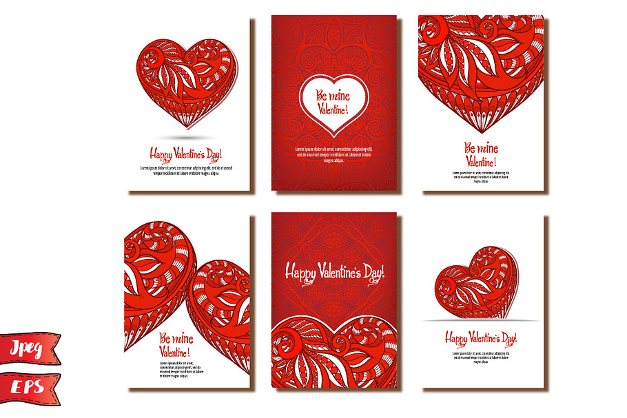 Set of 6 Valentine's day banners №2 in Illustrations - product preview 8
