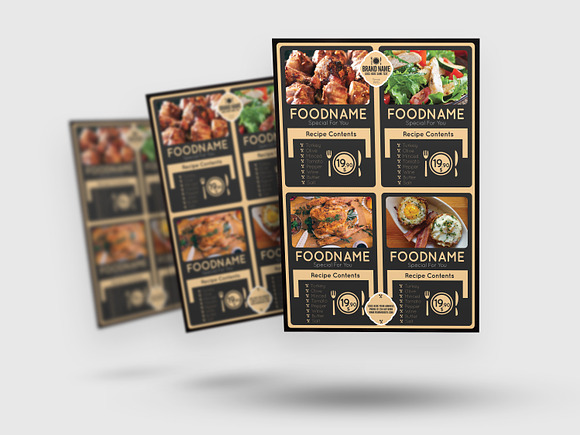 Restaurant Food Flyer 4 colors in Flyer Templates - product preview 2
