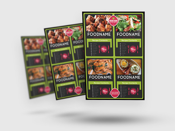 Restaurant Food Flyer 4 colors in Flyer Templates - product preview 3