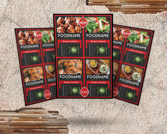 Restaurant Food Flyer 4 colors in Flyer Templates - product preview 5