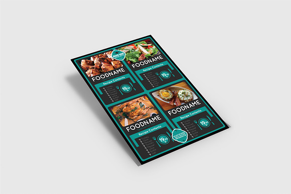 Restaurant Food Flyer 4 colors in Flyer Templates - product preview 9