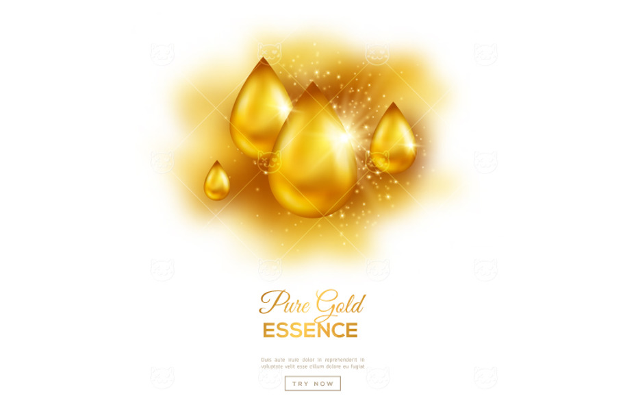 Golden drops in Illustrations - product preview 8