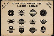 12 vintage adventure badges