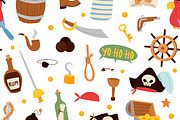 Pirate pattern background vector