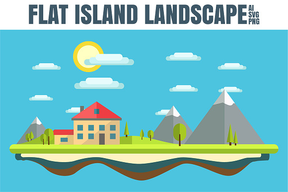 OFFER FOR THREE FLAT LANDSCAPE  in Illustrations - product preview 2