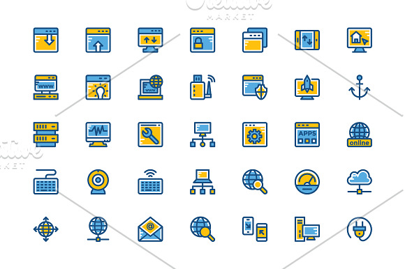 125+ Cute Internet Vector Icons Set in Icons - product preview 2