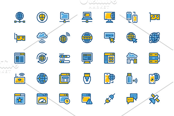 125+ Cute Internet Vector Icons Set in Icons - product preview 3