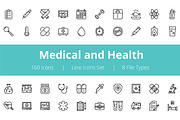 150+ Medical and Health Line Icons 