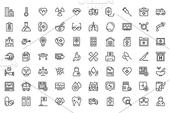 150+ Medical and Health Line Icons  in Health Icons - product preview 1