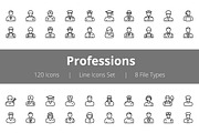 100+ Professions Line Icons 