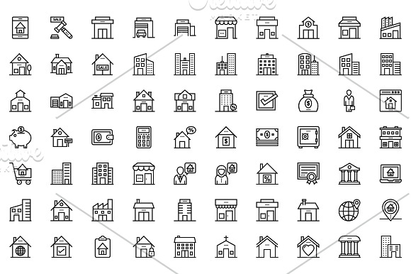 125+ Real Estate Line Icons  in Graphics - product preview 1