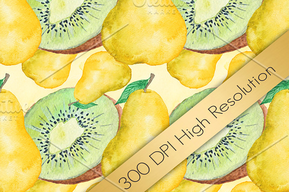 Fruit Watercolor Digital Papers Pack in Patterns - product preview 1