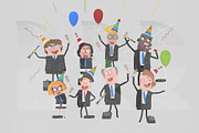 3d illustration. Teamwork party.