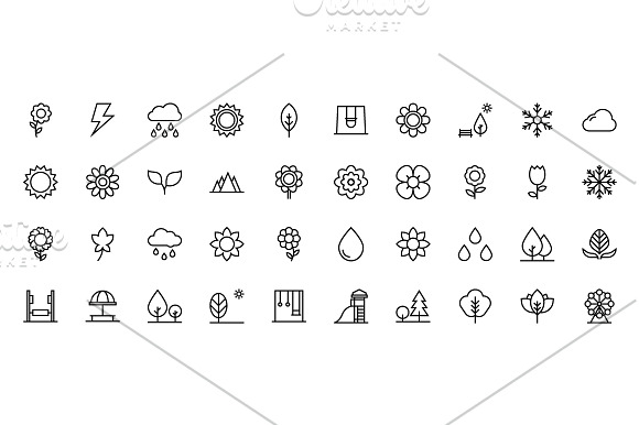 150 Nature Line Icons  in Graphics - product preview 2